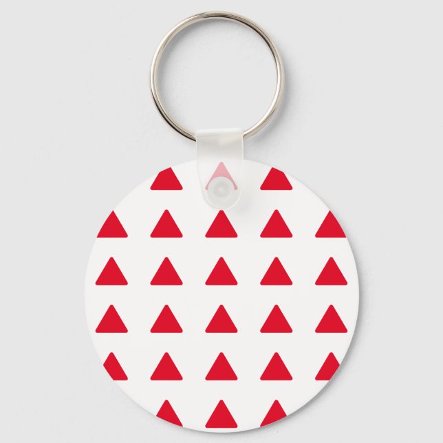 Porte-clés Rouge Blanc Triangle Motif Art moderne (Recto)