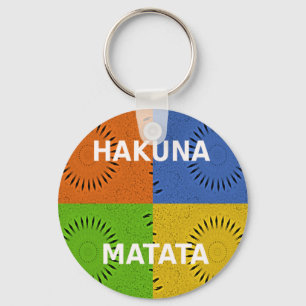 Porte-clés Rouge doré Vert Hakuna Matata