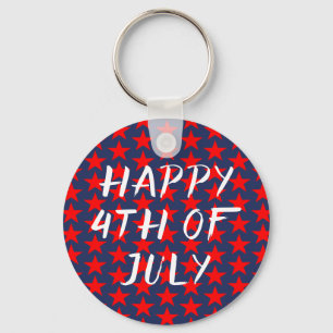 Porte-clés Rouge Et Bleu 4 juillet Joyeux