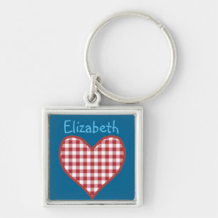 Porte-clés Rouge romantique En vichy Coeur Porte - clé person