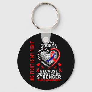 Porte-clés Rouge Son combat est mon combat Godson Chd Awarene