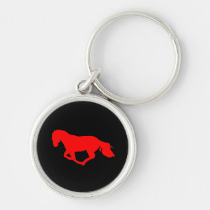 Porte-clés Rouge sur le porte - clé noir de silhouette de