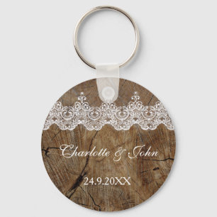 Porte-clés Royal Rustic Chic Save The Date Key Round Gift