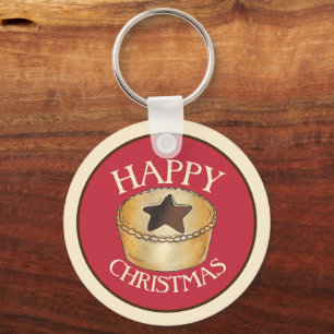 Porte-clés Royaume-Uni British Food Fruit Mince Pie Joyeux No