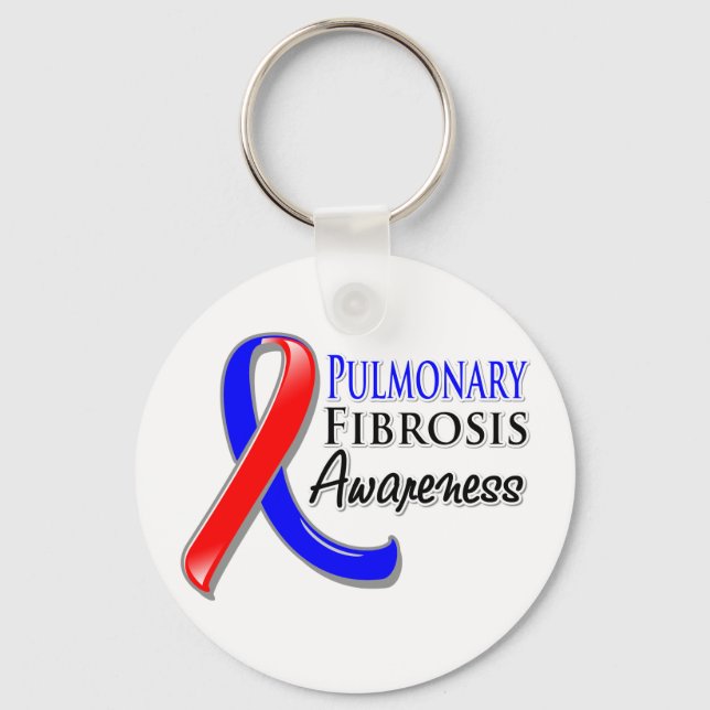 Porte-clés Ruban de sensibilisation à la fibrose pulmonaire (Recto)