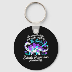 Porte-clés Ruban de sensibilisation à la prévention Fleurs T-