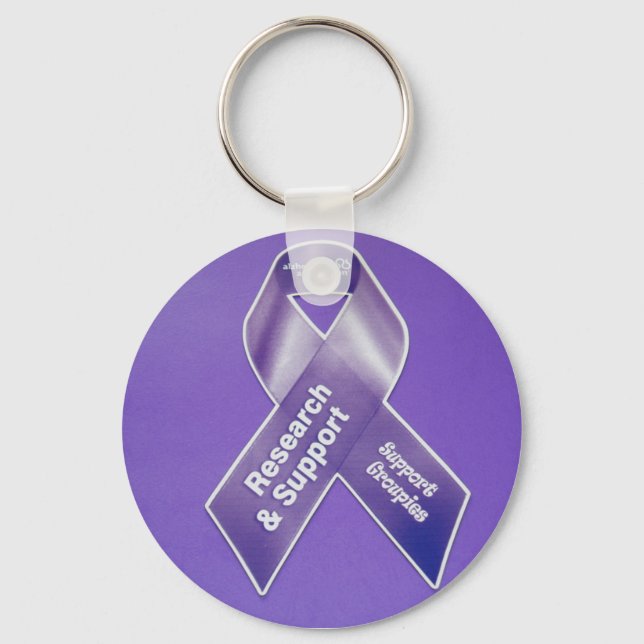 Porte-clés Ruban du groupe de soutien Alzheimer (Recto)