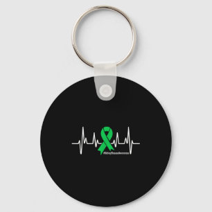 Porte-clés Ruban Vert Battement de Coeur Maladie Rénale Sensi