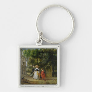 Porte-clés Rubens et Helene Fourment dans le jardin