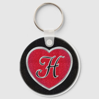 Porte-clés Ruby et Onyx Coeur Porte - clé monogramme