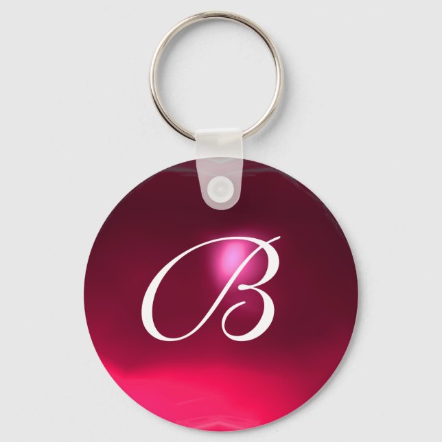 Porte-clés RUBY MONOGRAM, rose rouge (Recto)