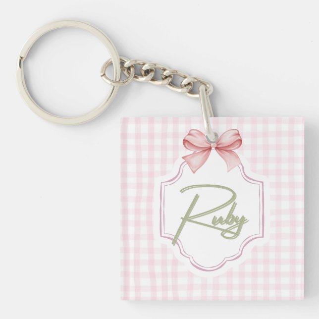 Porte-clés Ruby personnalisé bébé fille infirmière Bow&En vic (Devant)