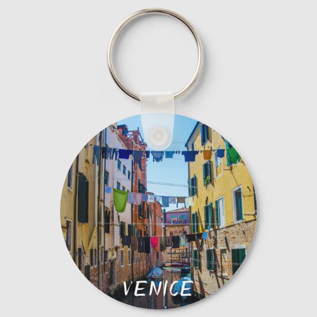 Porte-clés Rue à Venise avec lave-linge Italie (Recto)