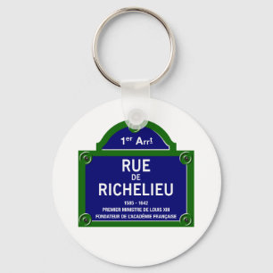 Porte-clés Rue de Richelieu, plaque de rue de Paris
