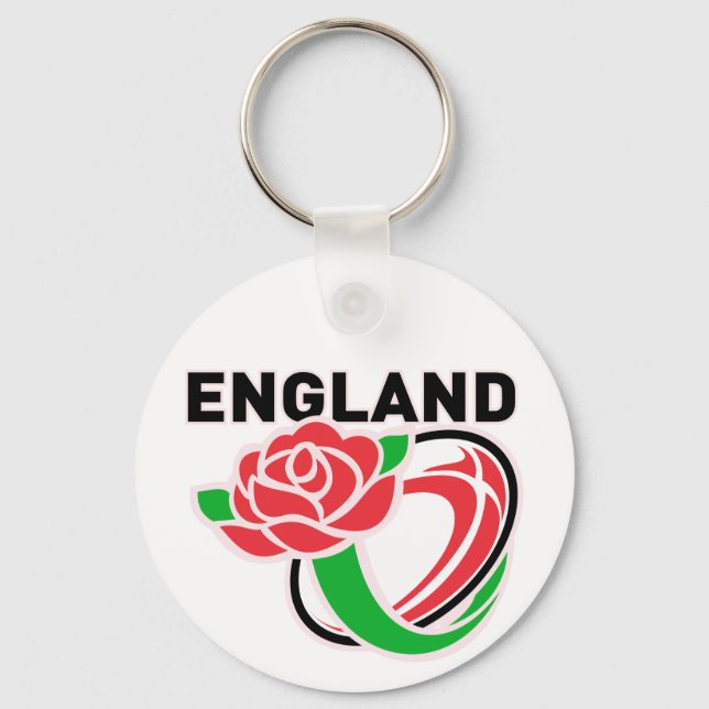 Porte-clés Rugby Angleterre Anglais Rose Ball (Recto)