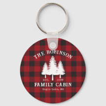 Rustic Country Family Cabine Tree Red Buffalo Plai