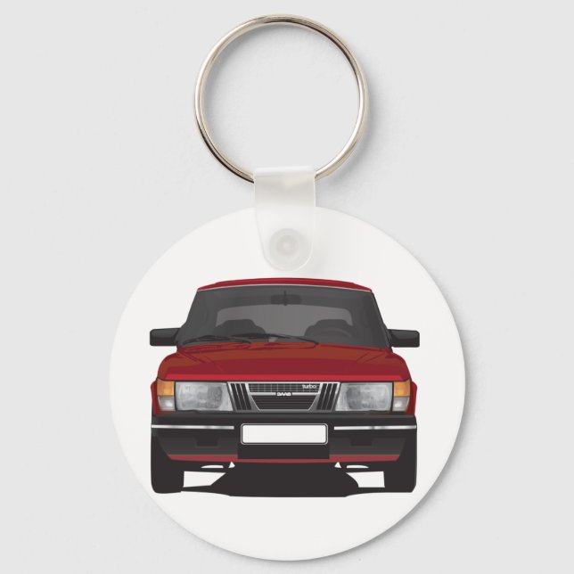 Porte-clés Saab 900 turbo (rouge) (Recto)