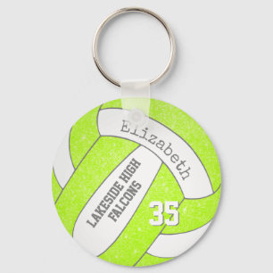 Porte-clés sac de volley-ball de chartreuse étiquette w nom d