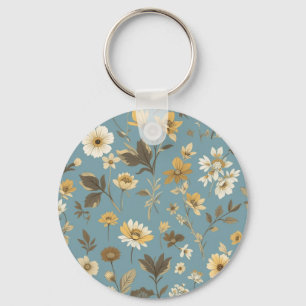 Porte-clés Sacs en fleurs bleu du jardin