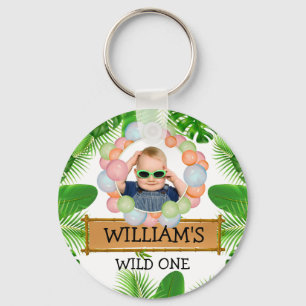 Porte-clés Safari Animaux Wild One Birthday PHOTO