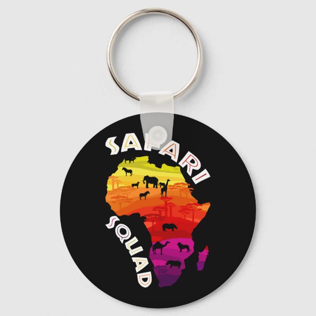 Porte-clés Safari Squad African Safari Animaux (Recto)