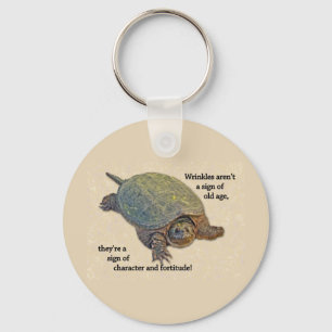Porte-clés Sagesse froissée de vieillesse de tortue de