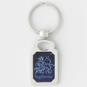 Porte-clés Sagittarius Constellation & Zodiac Signe avec étoi