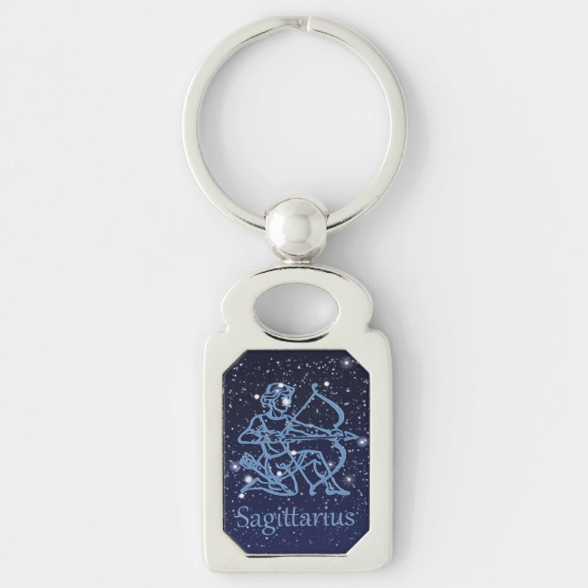 Porte-clés Sagittarius Constellation & Zodiac Signe avec étoi (Devant)