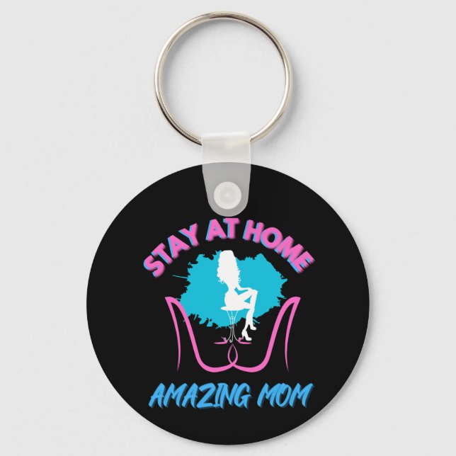 Porte-clés Sahm Rester À La Maison Mère Retraitée Rose Dames  (Recto)