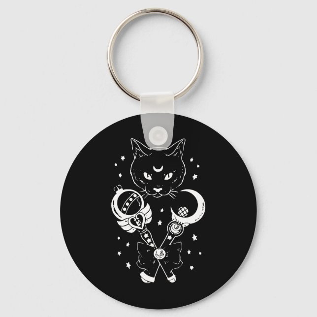 Porte-clés Sailor Meow mignonne Lune Chat Espace Magique Goth (Recto)