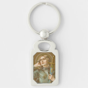 Porte-clés Saint Jeanne d'Arc (JM 28) Métal rectangulaire