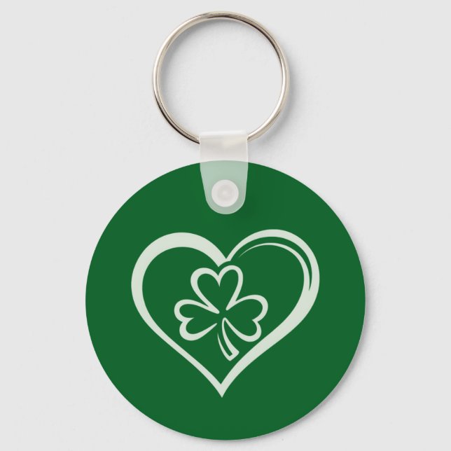 Porte-clés Saint Patrick's Day Drôle Shamrock Coeur irlandais (Recto)