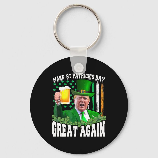 Porte-clés Saint Patrick's Day Great again Funny Trump (Recto)