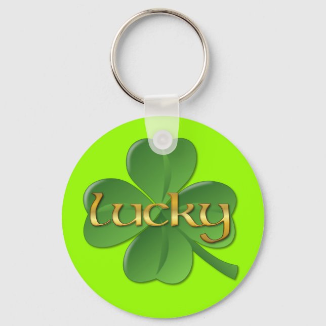 Porte-clés Saint Patrick's Day Shamrock chanceux (Recto)