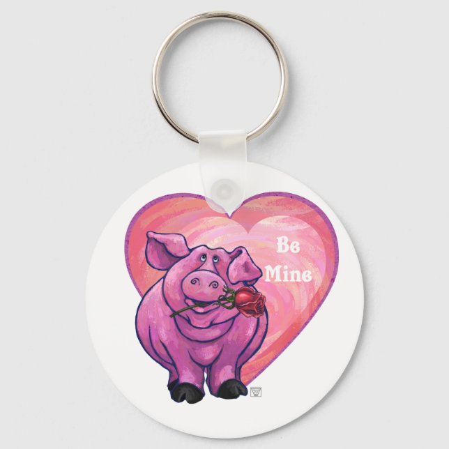 Porte-clés Saint Valentin au cochon (Recto)