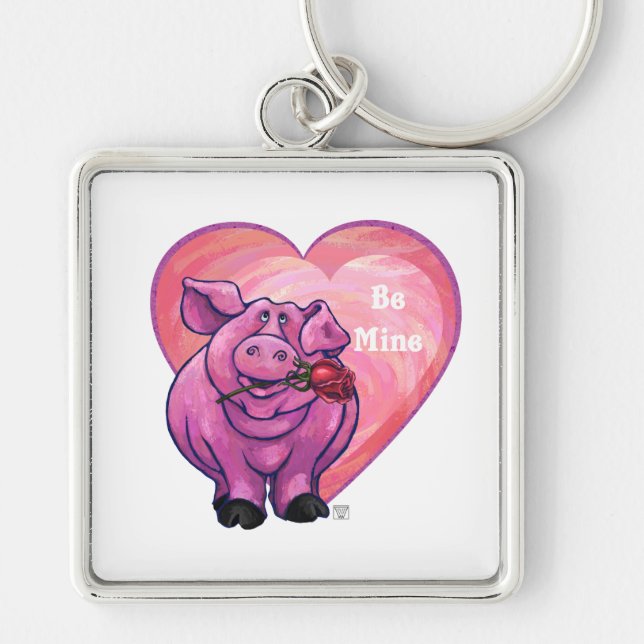 Porte-clés Saint Valentin au cochon (Devant)