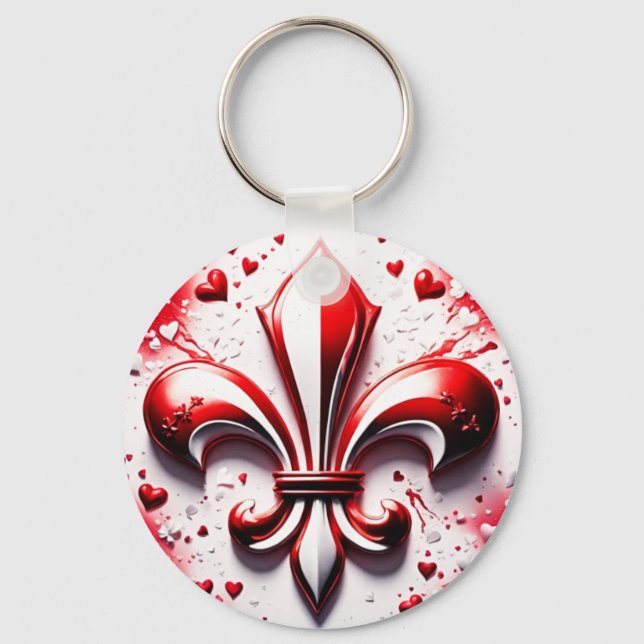 Porte-clés Saint Valentin Fleur De Lis (Recto)