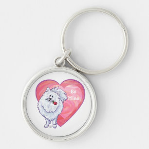 Porte-clés Saint Valentin Poméranie Blanche