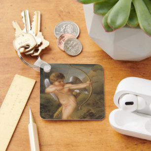 Porte-clés Saint-Valentin vintage, Cupidon avec arc et flèche