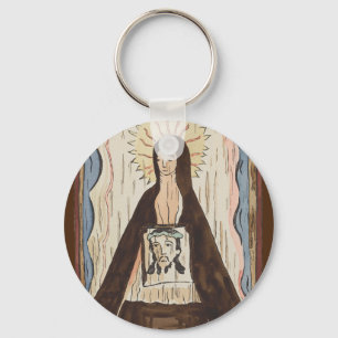 Porte-clés Saint Veronica Jésus face à la peinture vintage