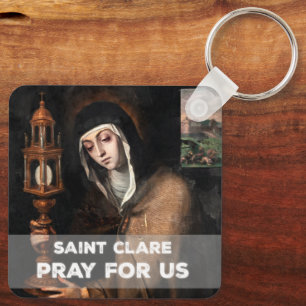 Porte-clés Sainte Claire Priez pour nous