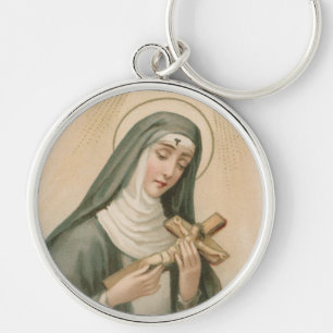 Porte-clés Sainte Rita de Cascia (M 015) Métal Rond de Luxe