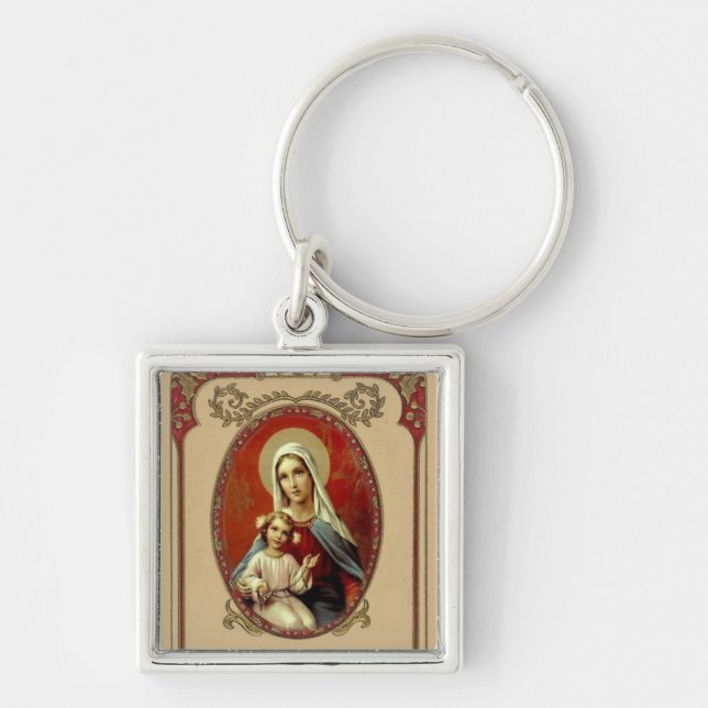 Porte-clés Sainte Vierge Marie Bébé Jésus (Devant)