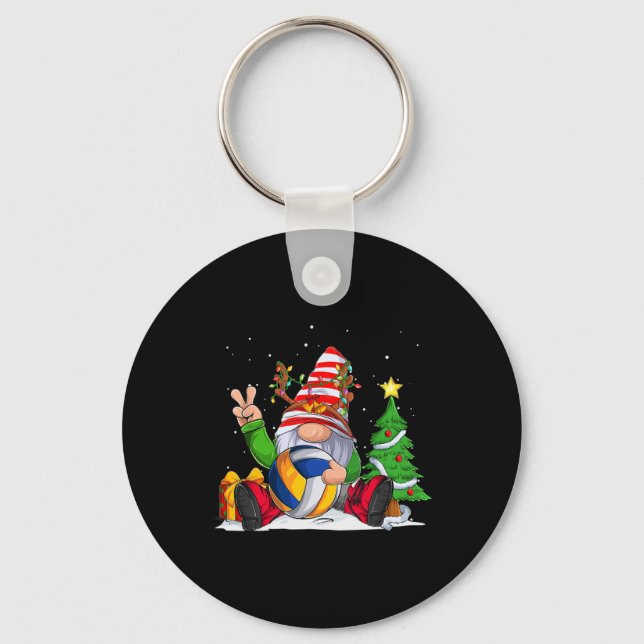 Porte-clés Saison hiver Volleyball Gnome Noël pour les garçon (Recto)