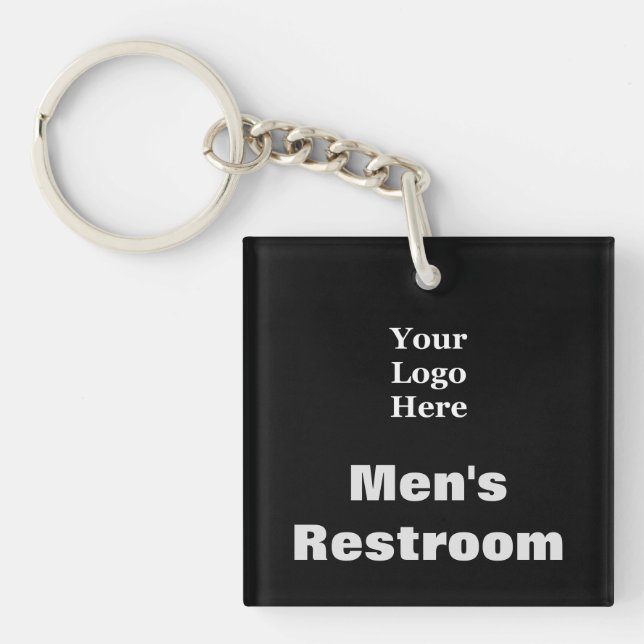 Porte-clés Salle de toilettes pour hommes Black Business Votr (Devant)
