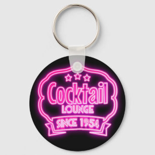 Porte-clés Salon de cocktail rétro néon vintage bar à boisson