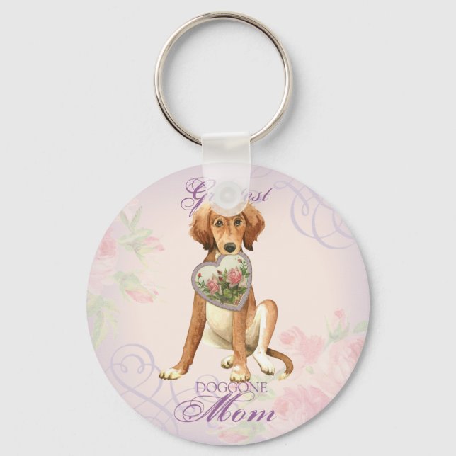 Porte-clés Saluki Heart Mom (Recto)