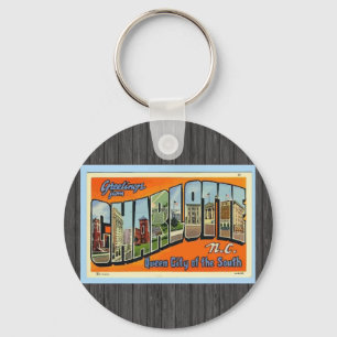 Porte-clés Salutations de Charlotte N.C., Vintage