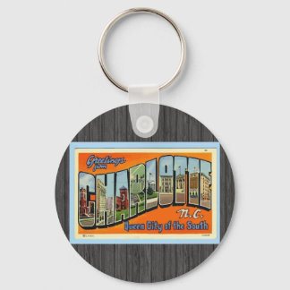 Porte-clés Salutations de Charlotte N.C., Vintage