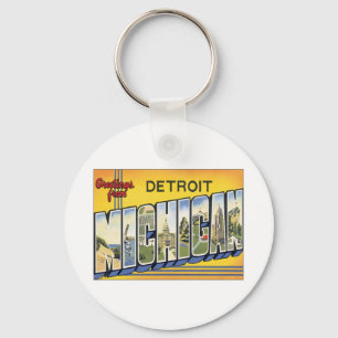 Porte-clés Salutations De Detroit Michigan